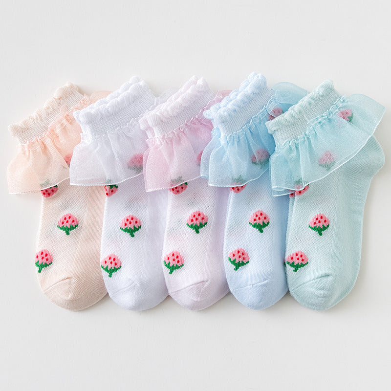 Summer Thin Lace Socks Mesh Lace Princess