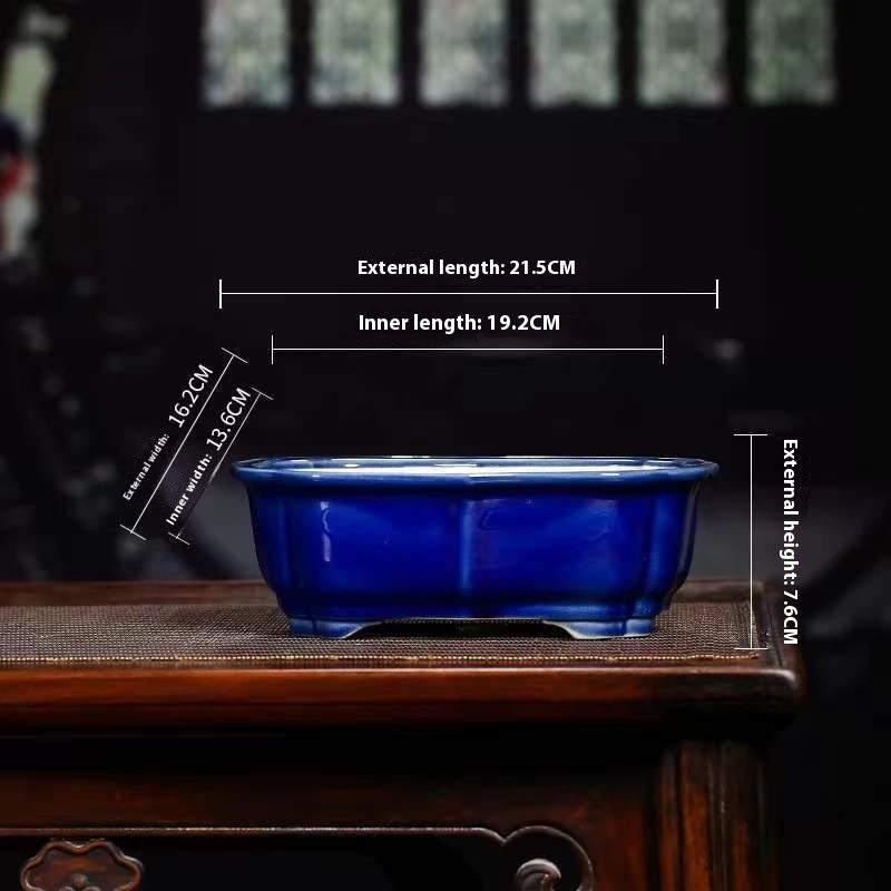 Purple Sand Flowerpot Ceramic Rectangular Bonsai