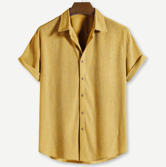 Men's Solid Color Casual Pattern Printed Shirt