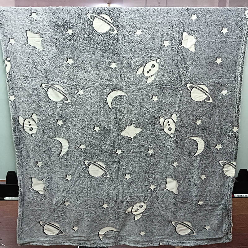 Baby Cartoon Air Conditioner Quilt Luminous Blanket Single Office Nap Flannel