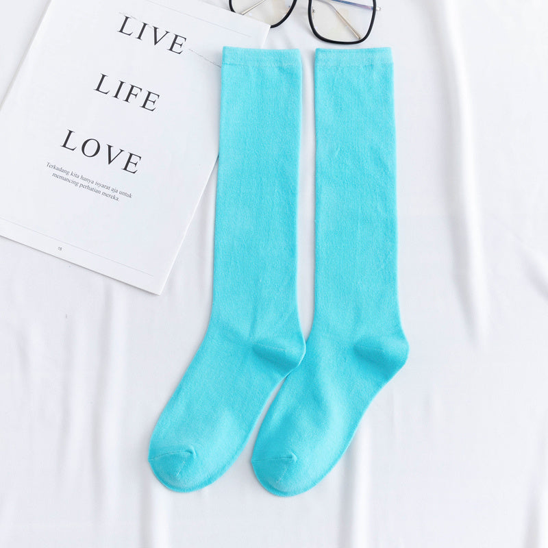Women's color mid-tube knee socks