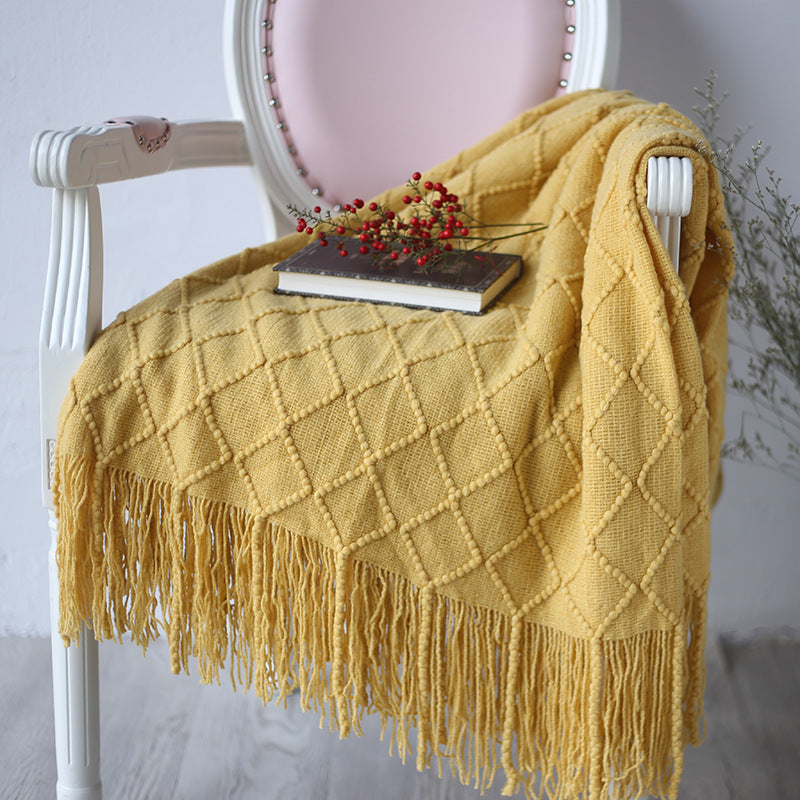 Super soft warm knitted sofa blanket