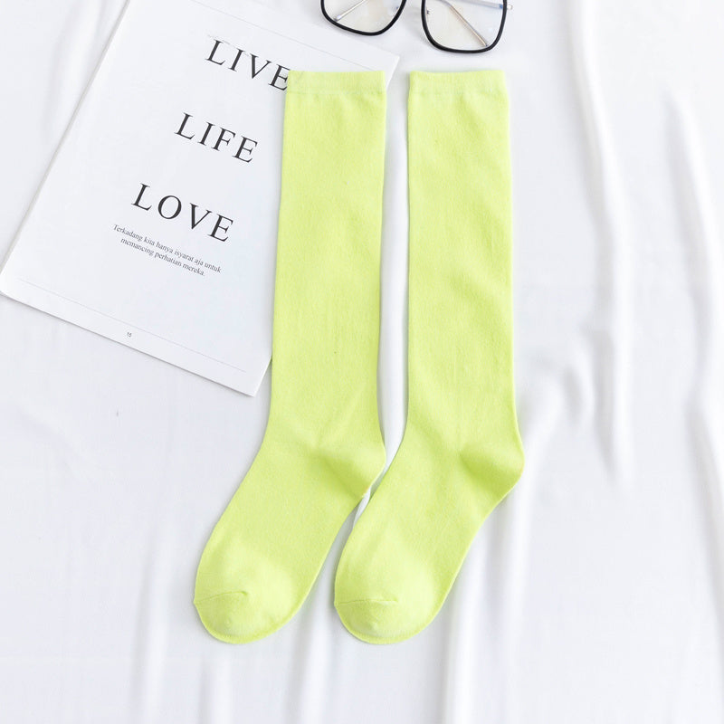 Women's color mid-tube knee socks