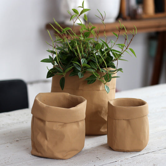 Cement Cloth Bag Flowerpot Cowhide Bag Simple