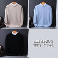 Round Neck Sweater Men's Loose Oversized Knit Bottoming Shirt