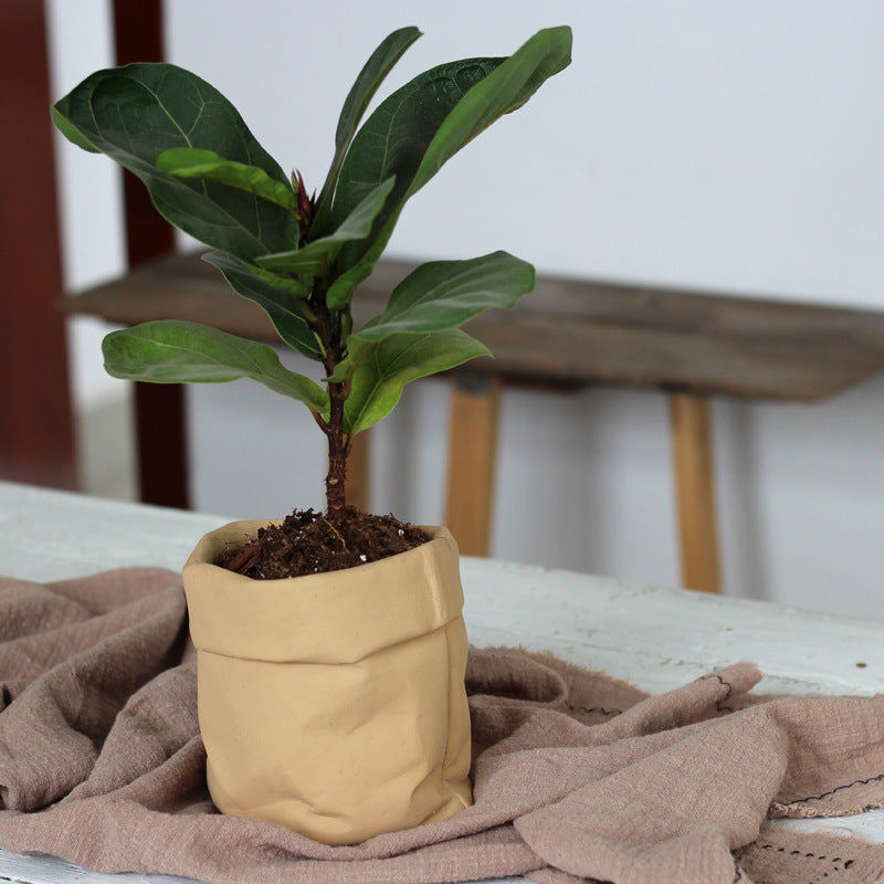 Cement Cloth Bag Flowerpot Cowhide Bag Simple