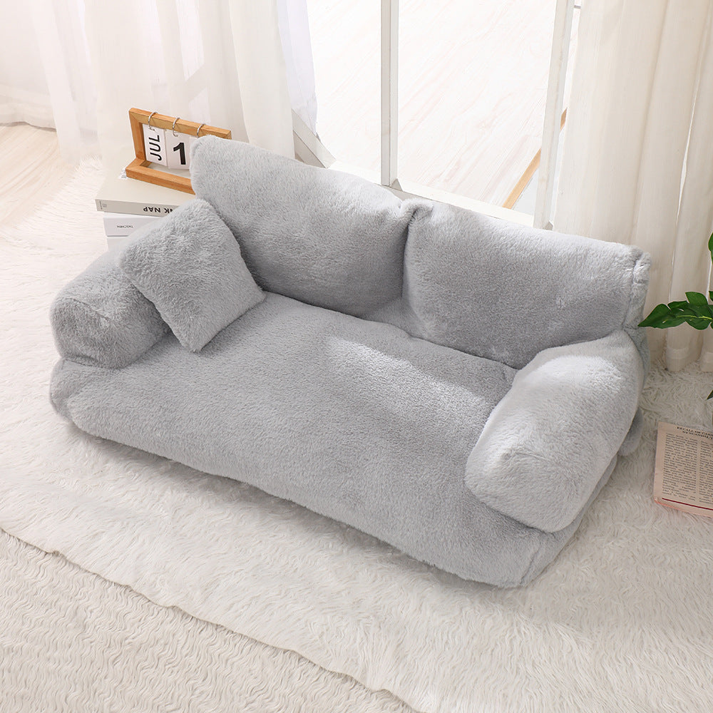 Warm Universal Rabbit Plush Pet Sofa Nest