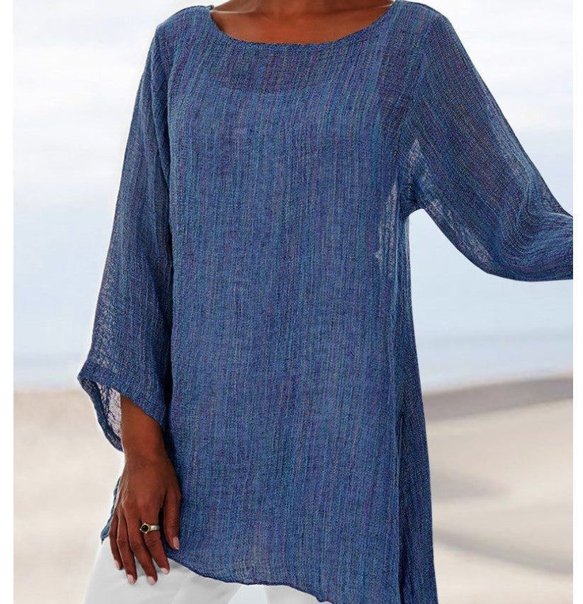 Pure Color All-Match Casual Irregular Top