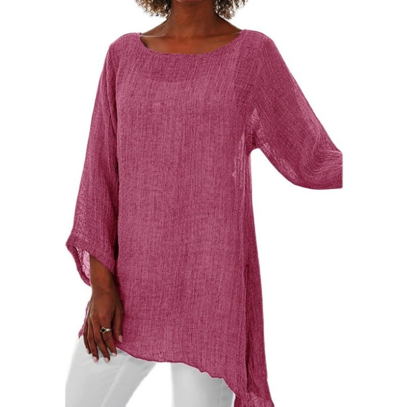 Pure Color All-Match Casual Irregular Top
