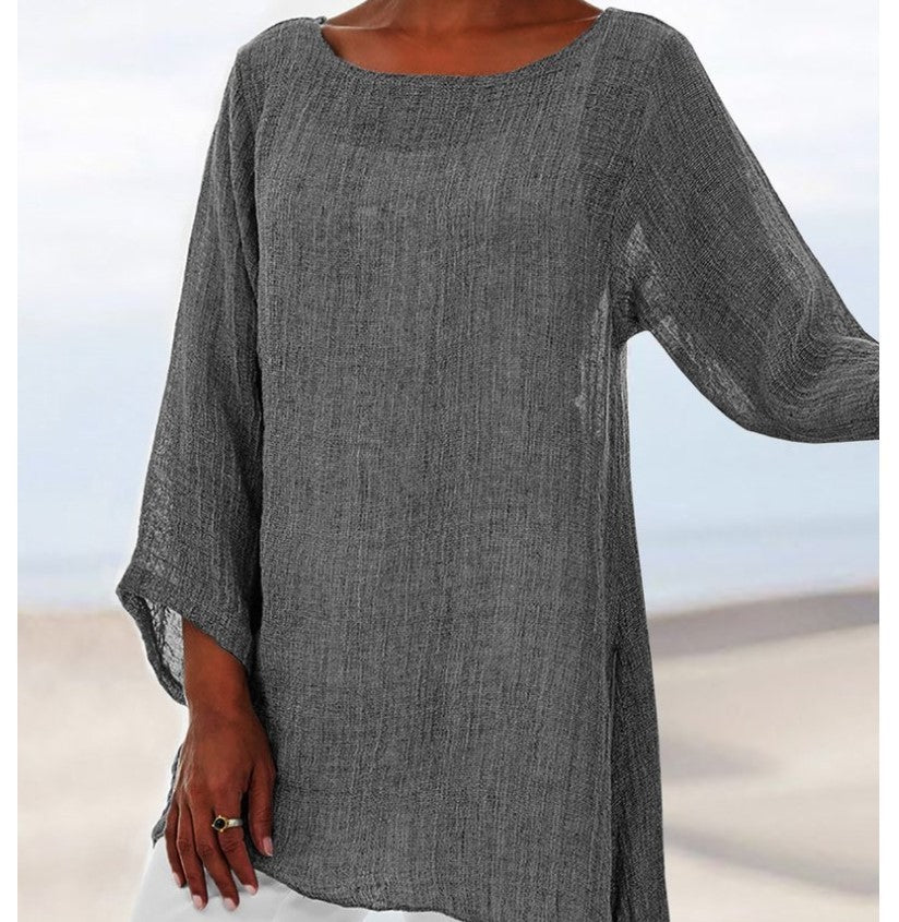 Pure Color All-Match Casual Irregular Top