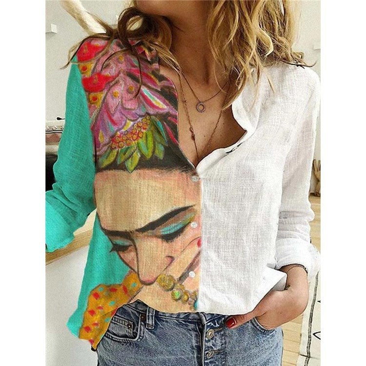 Autumn And Winter New Positioning Printing Long-Sleeved Buttoned Professional Shirt