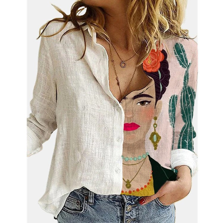 Autumn And Winter New Positioning Printing Long-Sleeved Buttoned Professional Shirt