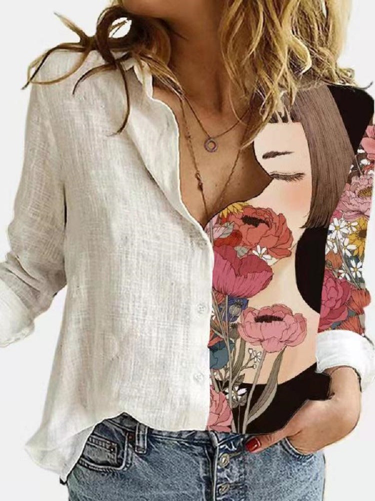 Autumn And Winter New Positioning Printing Long-Sleeved Buttoned Professional Shirt