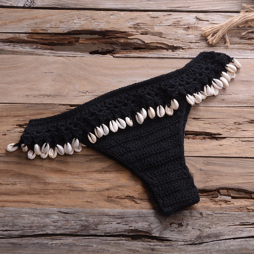 Sexy Personality Hollow Beach Knitted Seashell Pants Women