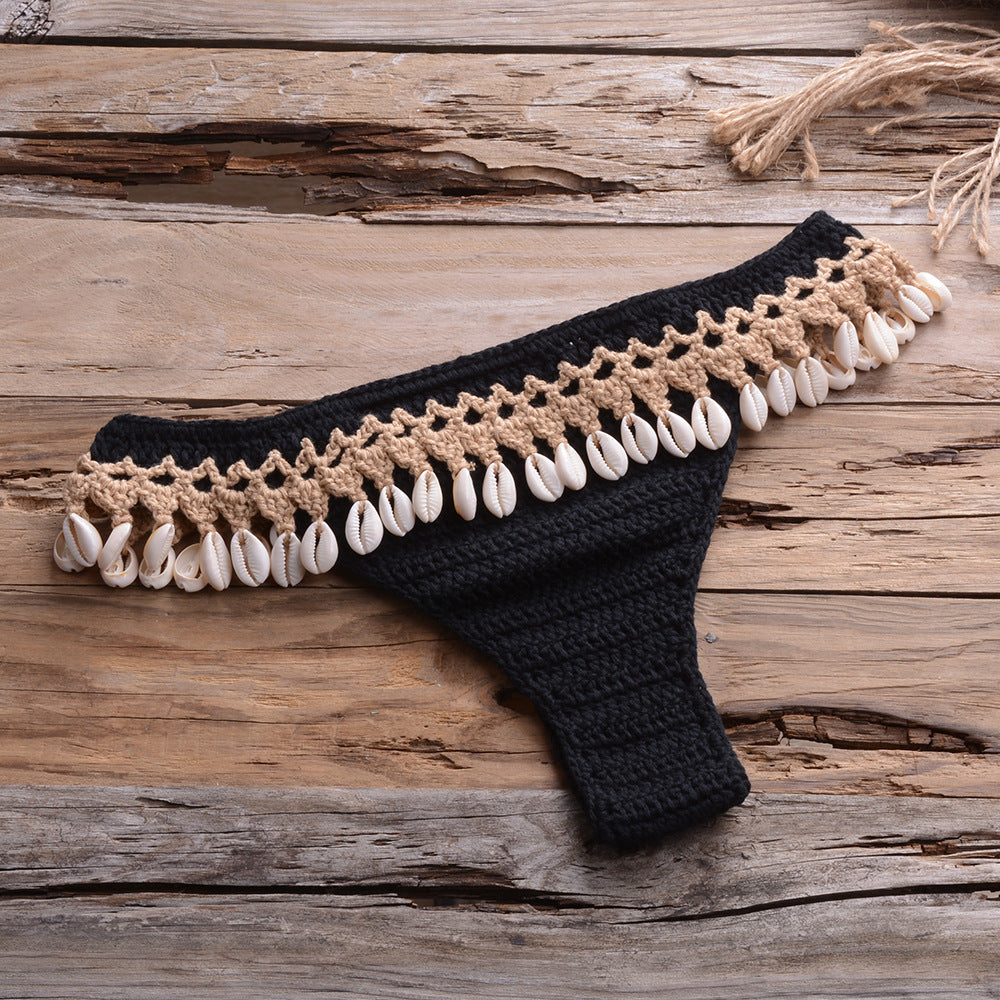 Sexy Personality Hollow Beach Knitted Seashell Pants Women