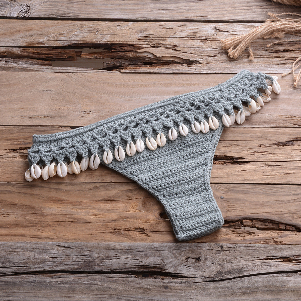 Sexy Personality Hollow Beach Knitted Seashell Pants Women