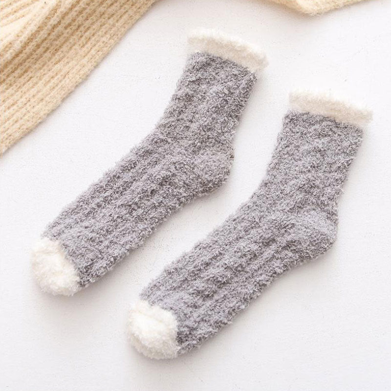 Coral fleece plus fleece floor socks