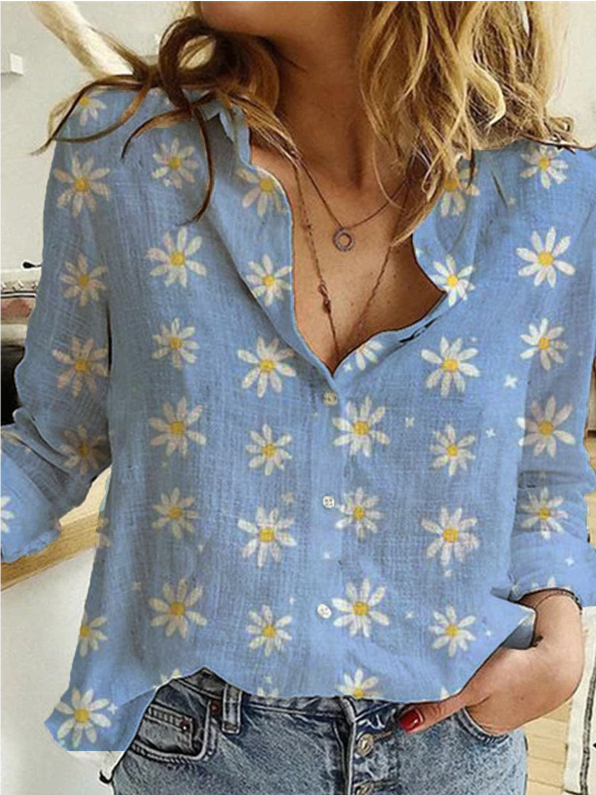 Women's long sleeve printed shirt