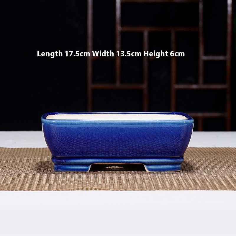 Purple Sand Flowerpot Ceramic Rectangular Bonsai