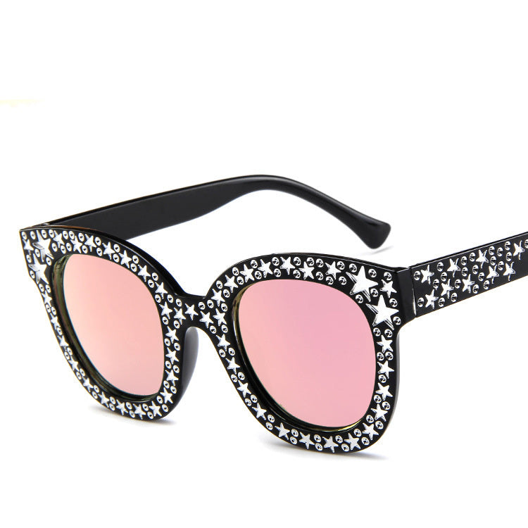 Ladies star embellished cat eye marine sunglasses