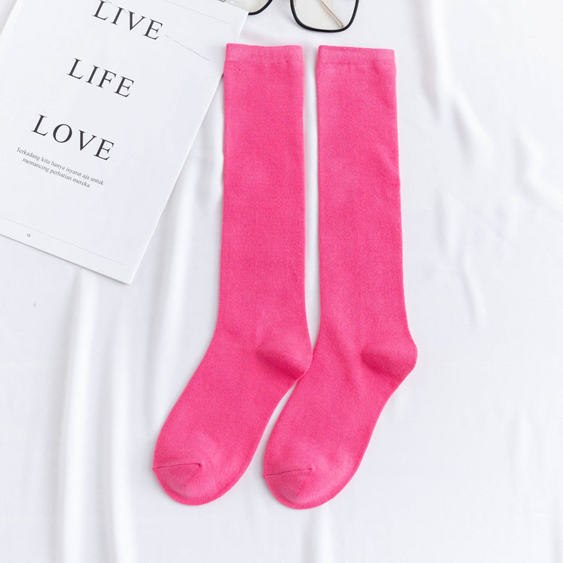 Women's color mid-tube knee socks