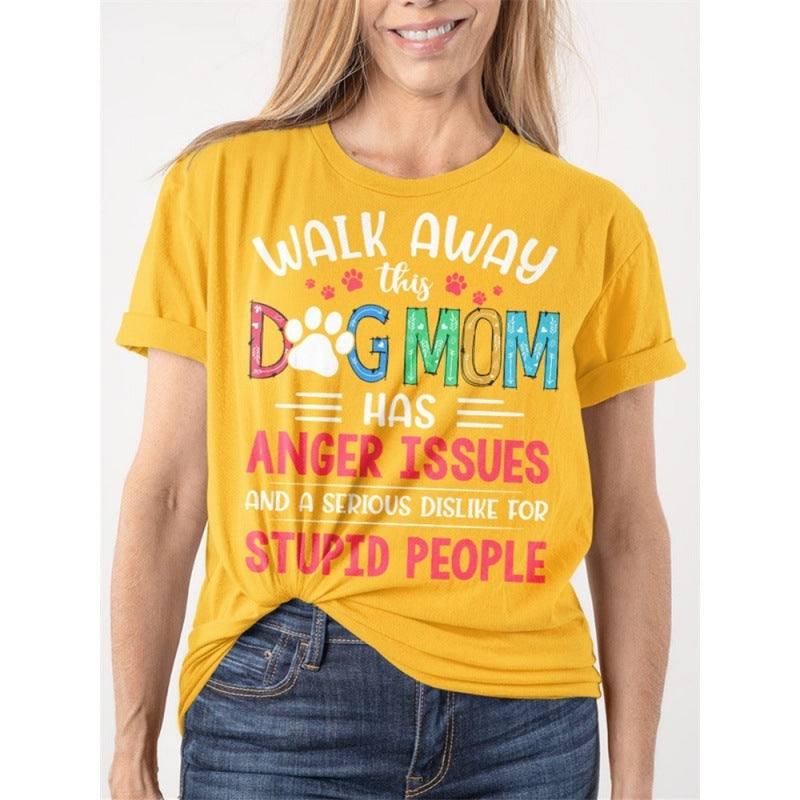 Women's Letter Casual Loose Short Sleeves Blouse