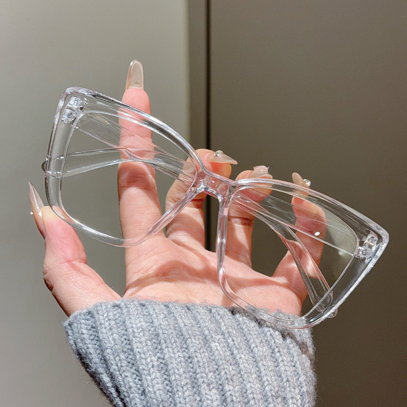 Versatile Slimming High-grade Sunglasses Large Frame Plain Glasses