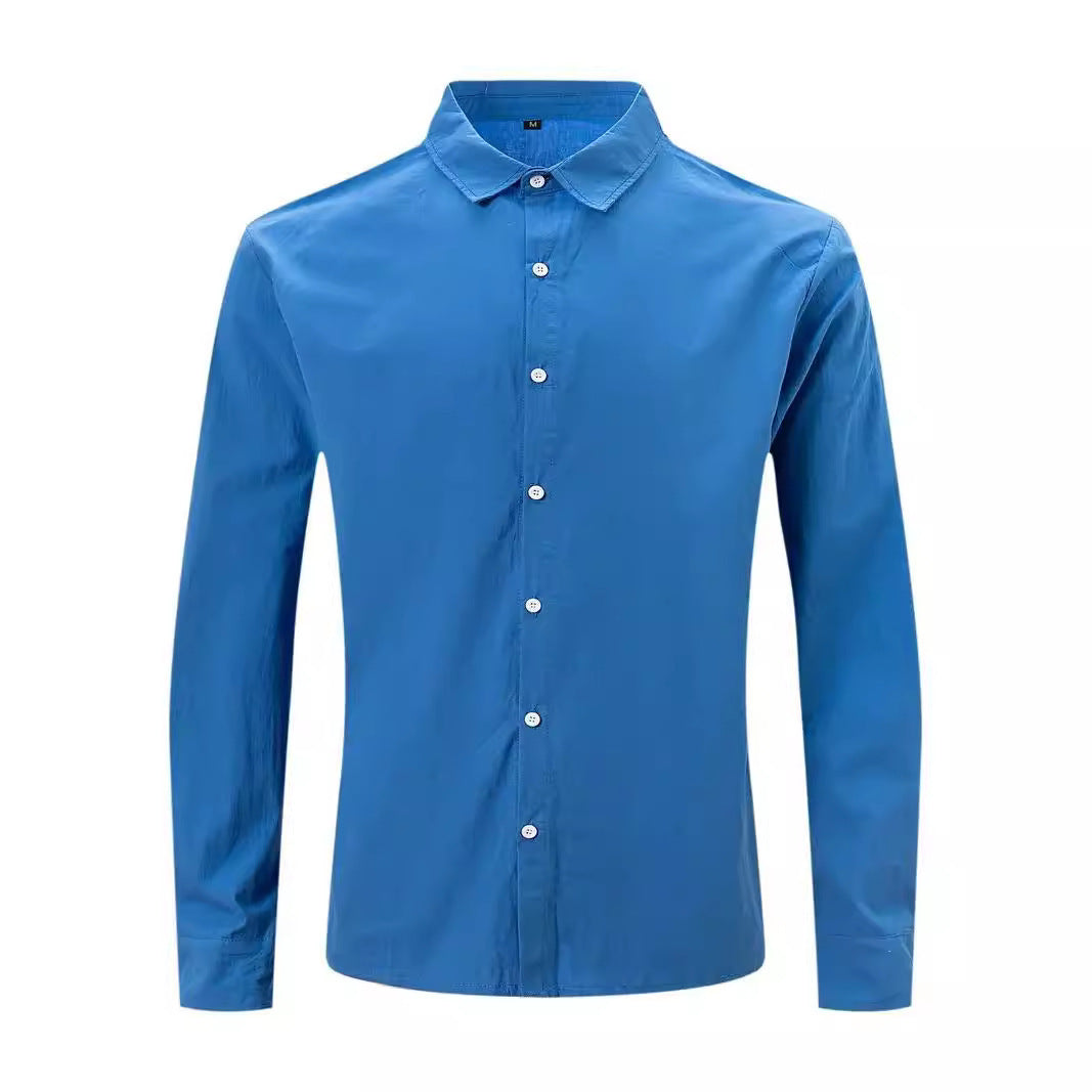 Men's Casual Fashion Cotton And Linen Slim-fit Shirt