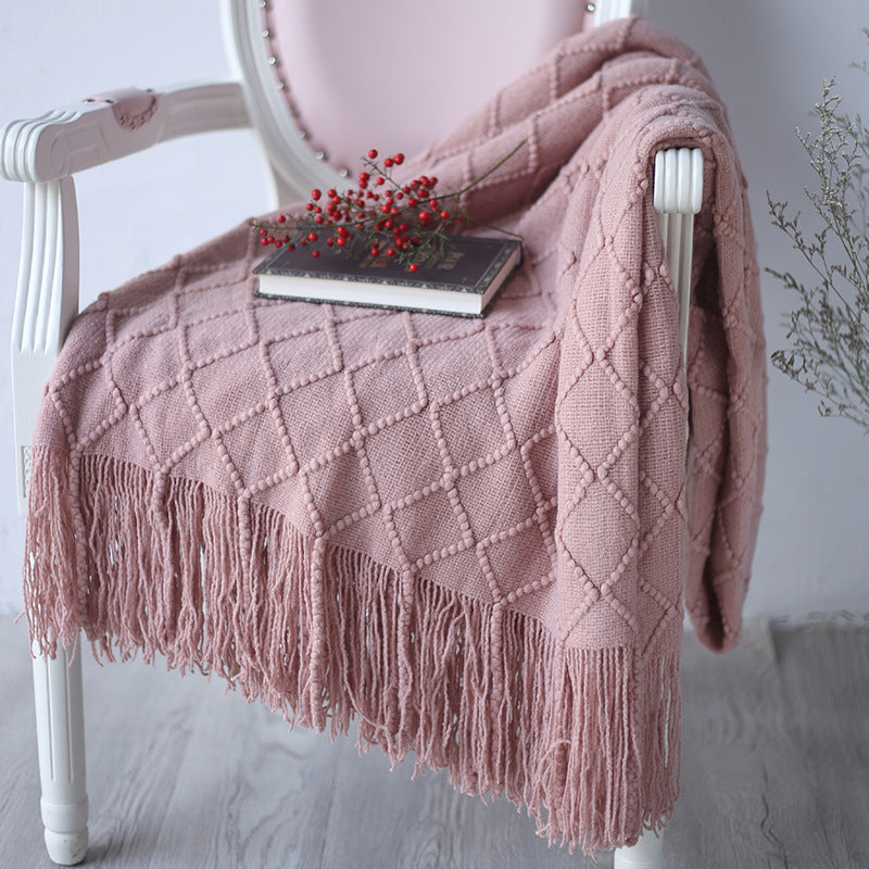 Super soft warm knitted sofa blanket