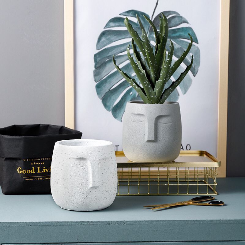 Cement flower pot