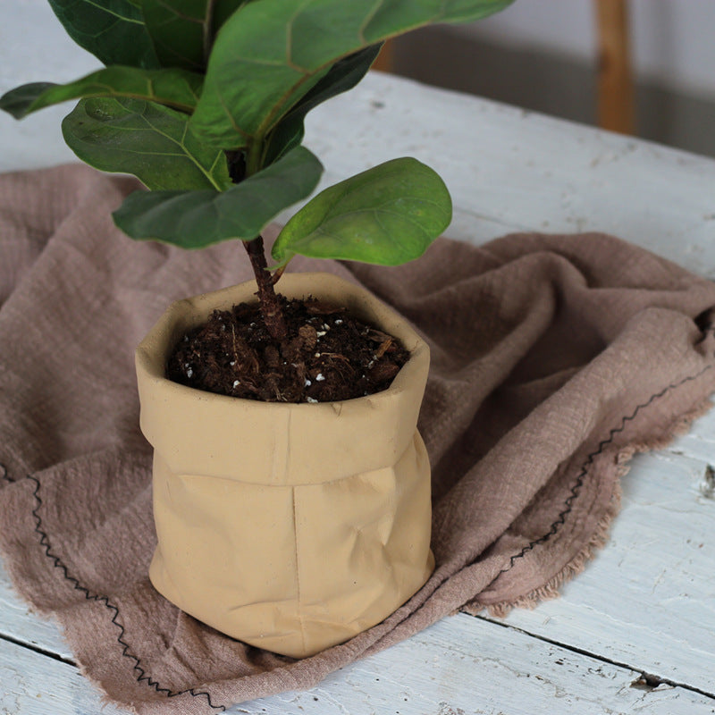 Cement Cloth Bag Flowerpot Cowhide Bag Simple