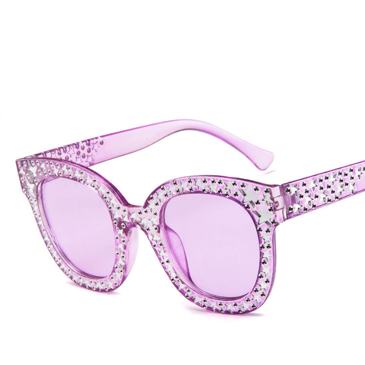 Ladies star embellished cat eye marine sunglasses