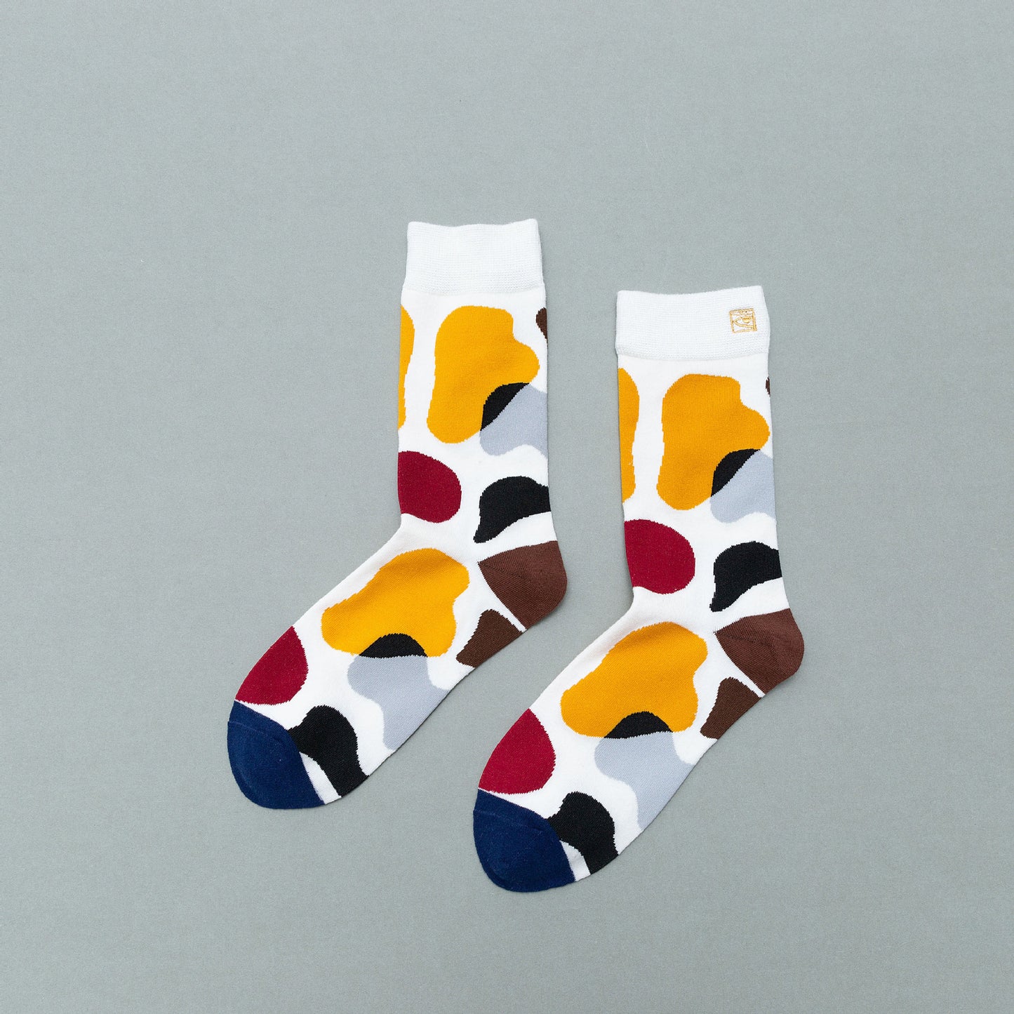 Personality contrast color graffiti character in tube socks Street style fashion cotton socks