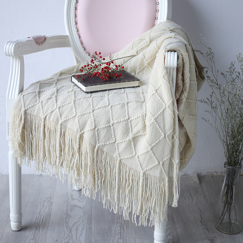 Super soft warm knitted sofa blanket