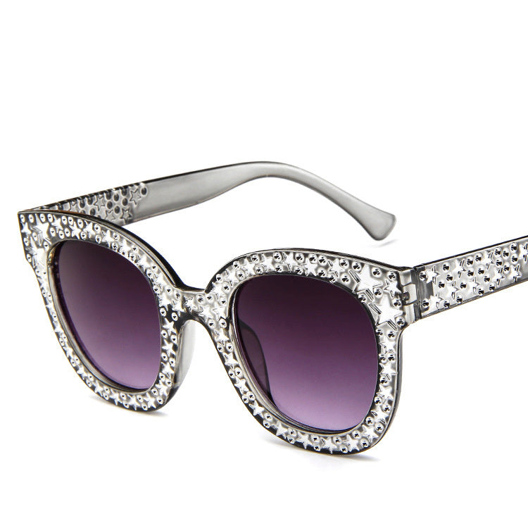 Ladies star embellished cat eye marine sunglasses