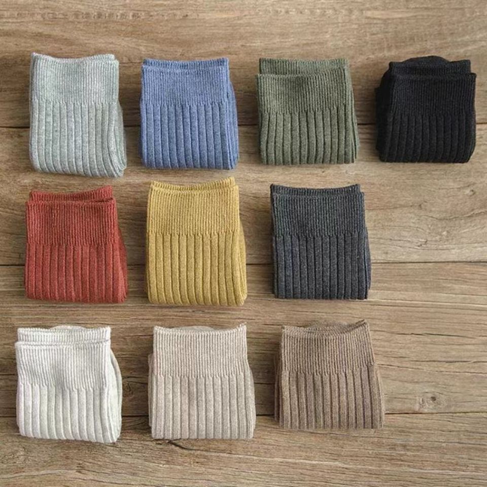 Socks Women's Mid-calf Length Socks Autumn And Winter Cotton Socks Students Korean Style Women's Socks Stockings Japanese Style Loose Socks