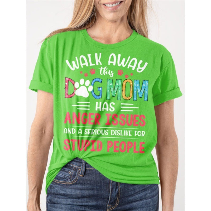 Women's Letter Casual Loose Short Sleeves Blouse