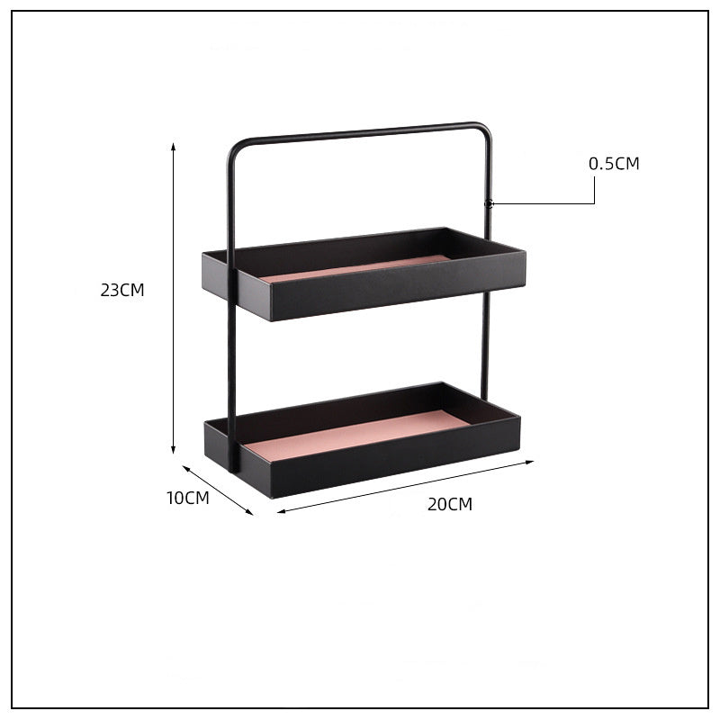 Double leather pad metal storage tray