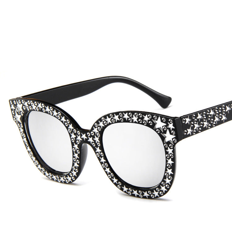 Ladies star embellished cat eye marine sunglasses