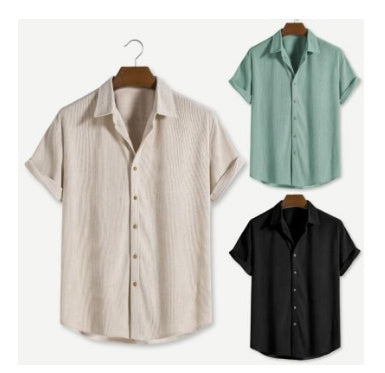 Men's Solid Color Casual Pattern Printed Shirt