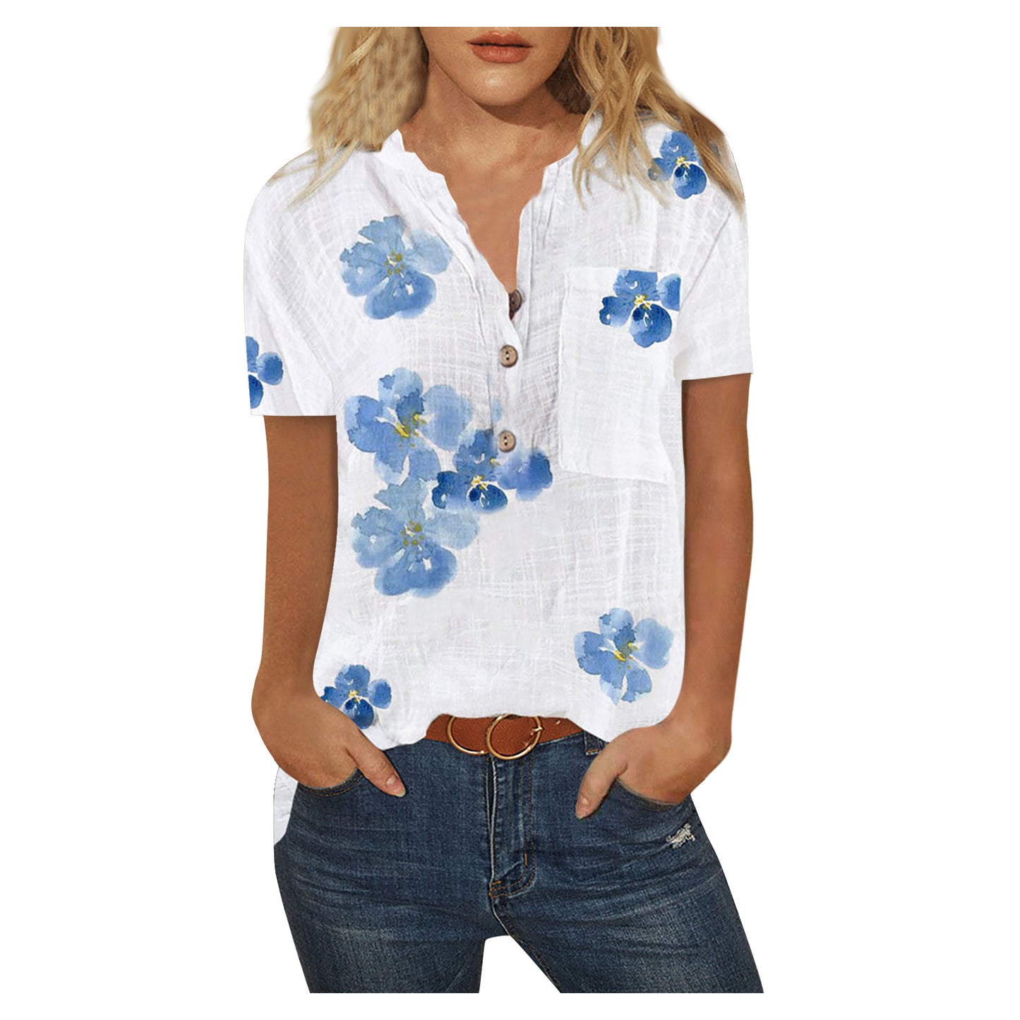 Printed Loose Casual Shirt Plus Size Women's Top