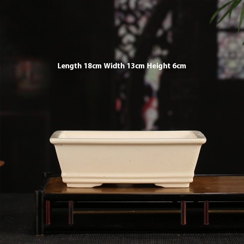 Purple Sand Flowerpot Ceramic Rectangular Bonsai