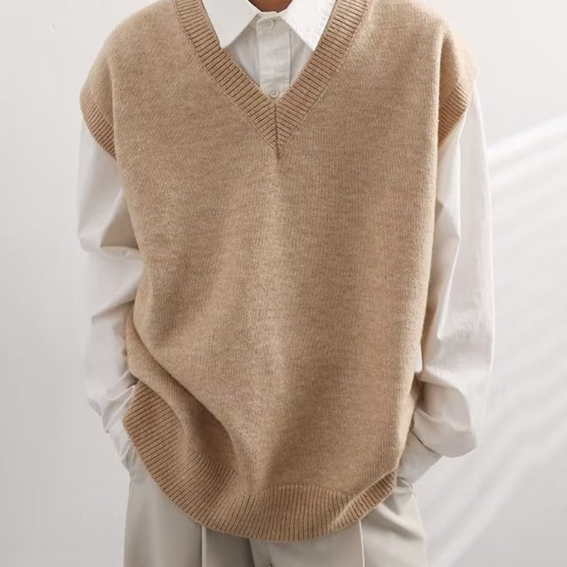 Men's V-neck Fashionable Jacket Sweater Vest Wool
