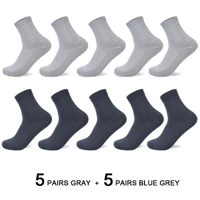 Bamboo Fiber Men Socks Business Breathable Male