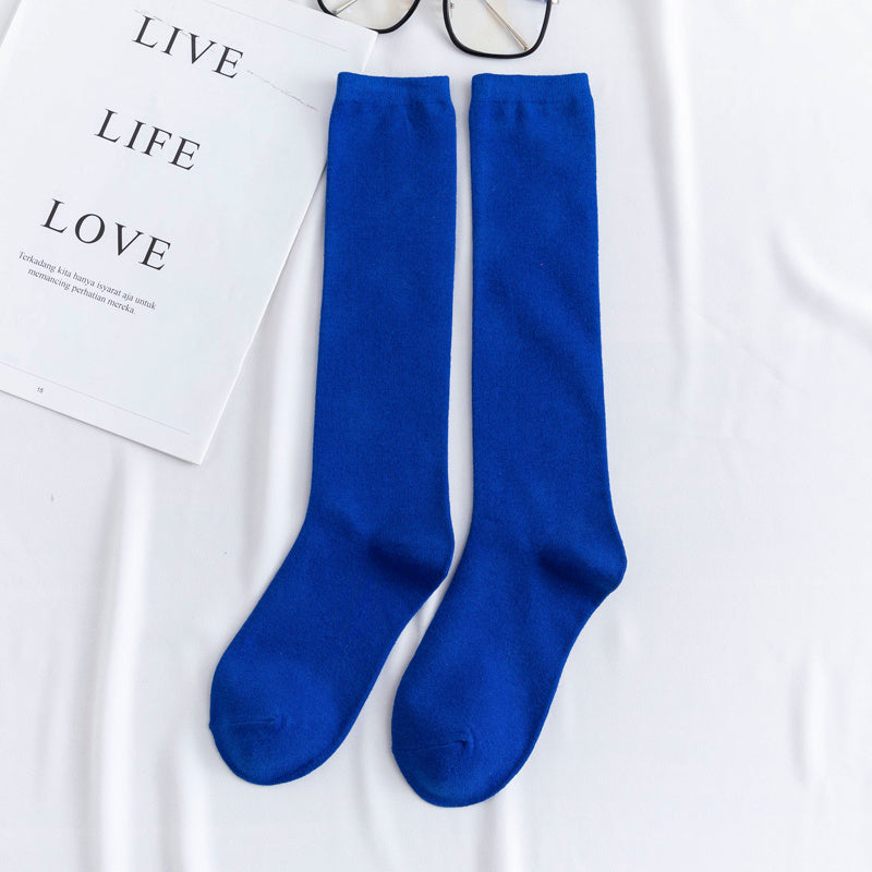 Women's color mid-tube knee socks