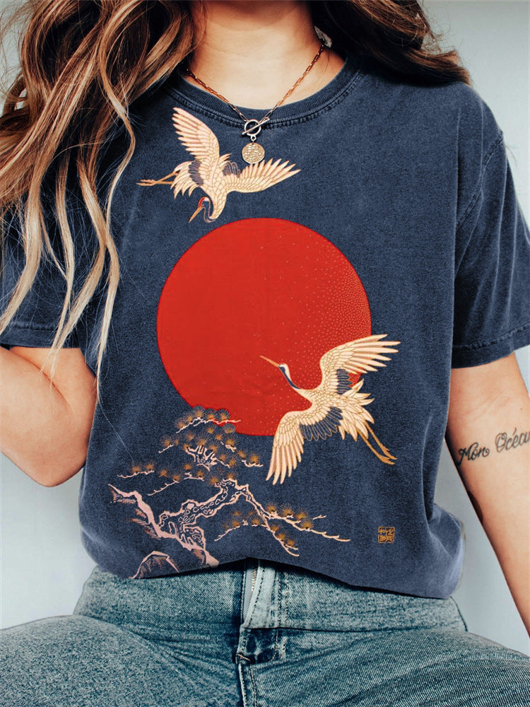 Women's Letter Casual Loose Short Sleeves Blouse