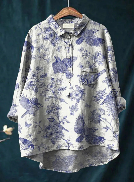 European And American Cardigan Style Women's Shirt