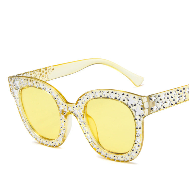 Ladies star embellished cat eye marine sunglasses