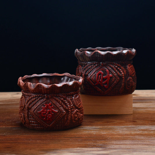 Retro Red Pottery Breathable Succulent Flower Pot