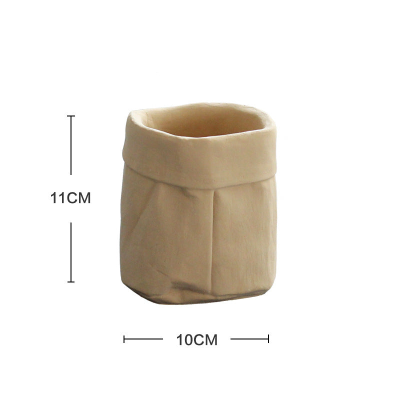 Cement Cloth Bag Flowerpot Cowhide Bag Simple